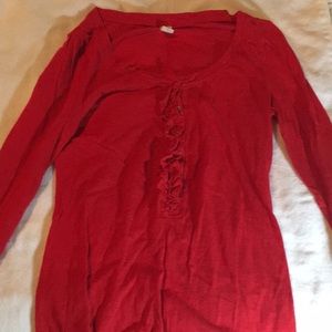 red long sleeve shirt